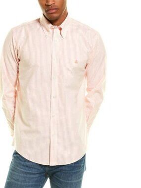 Brooks Brothers Regent Fit Pink Striped Button Down Dress Shirt L NWT